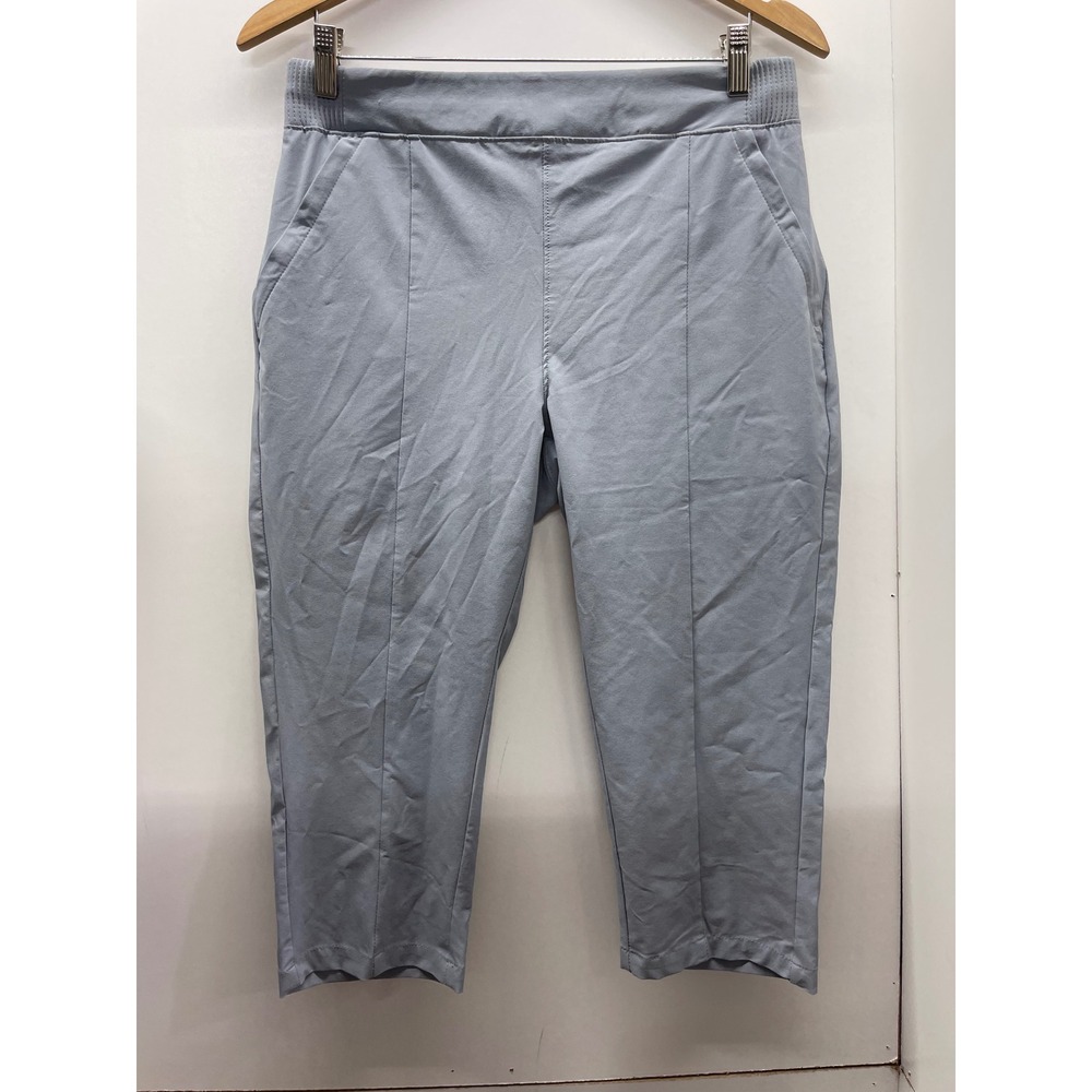 Columbia PFG Womens Gray Cropped Fishing Pants Size Small Elastic Waist Outdoor